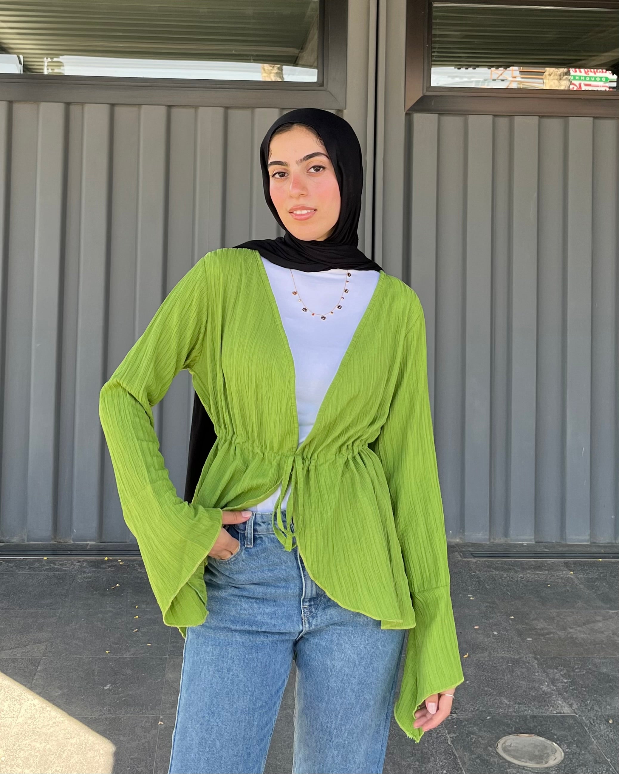 Long celine top in green