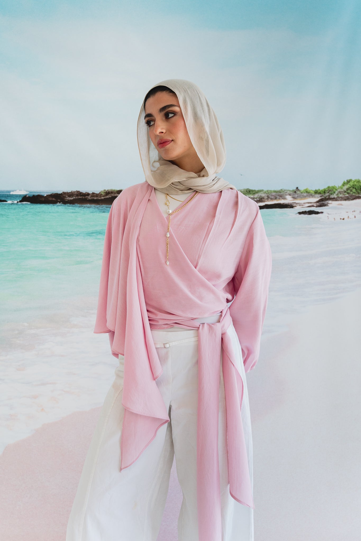 Salty Tie Top in Rose