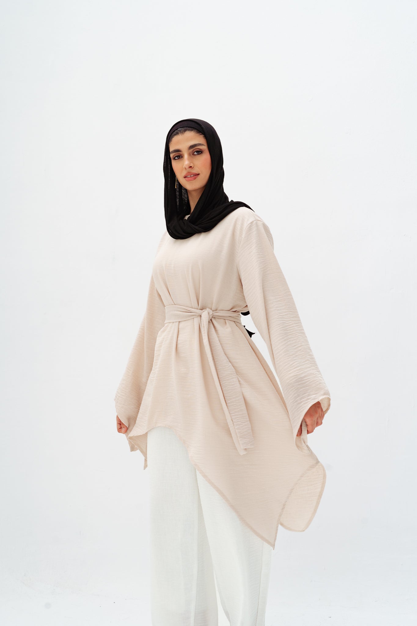 Ella asymmetric top in Beige
