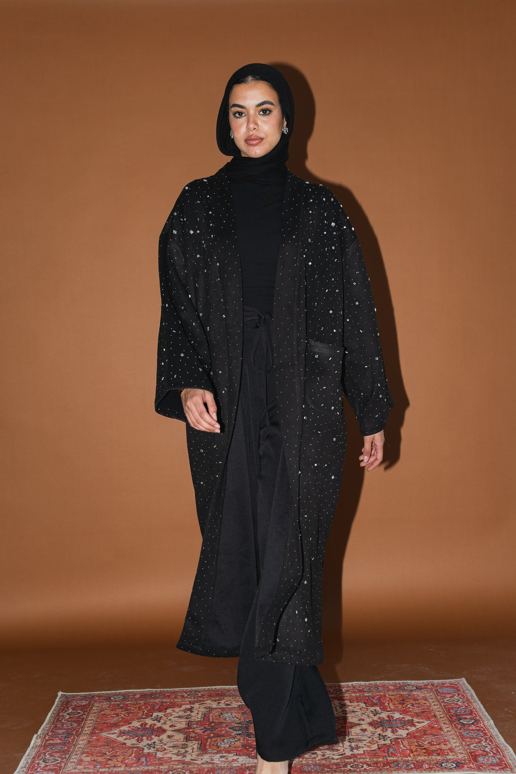 Milky way Stone Cardigan in Black