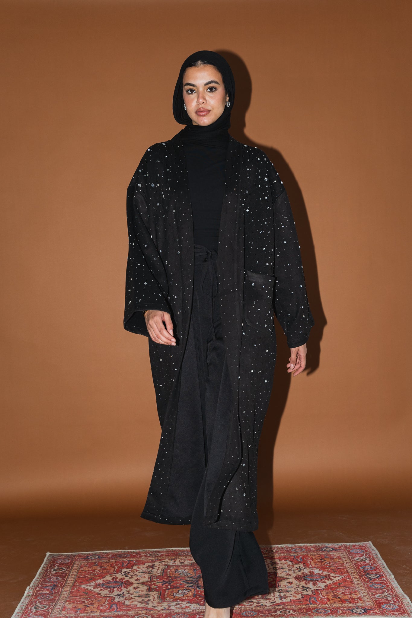 Milky way Stone Cardigan in Black