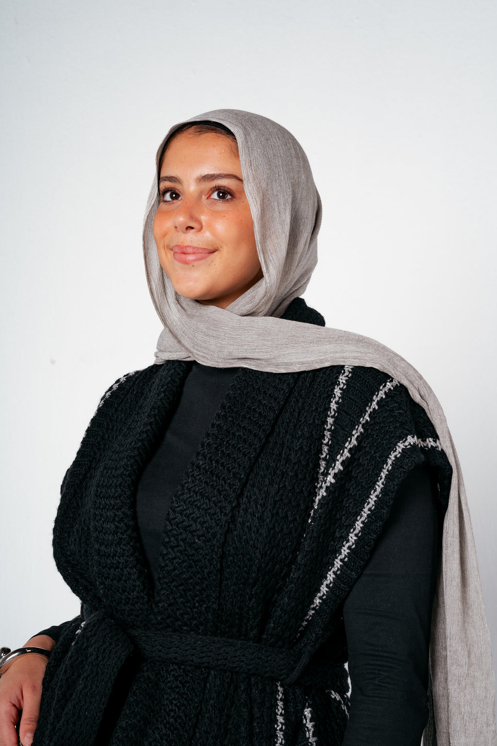 Silver Threads Knit Vest in Black