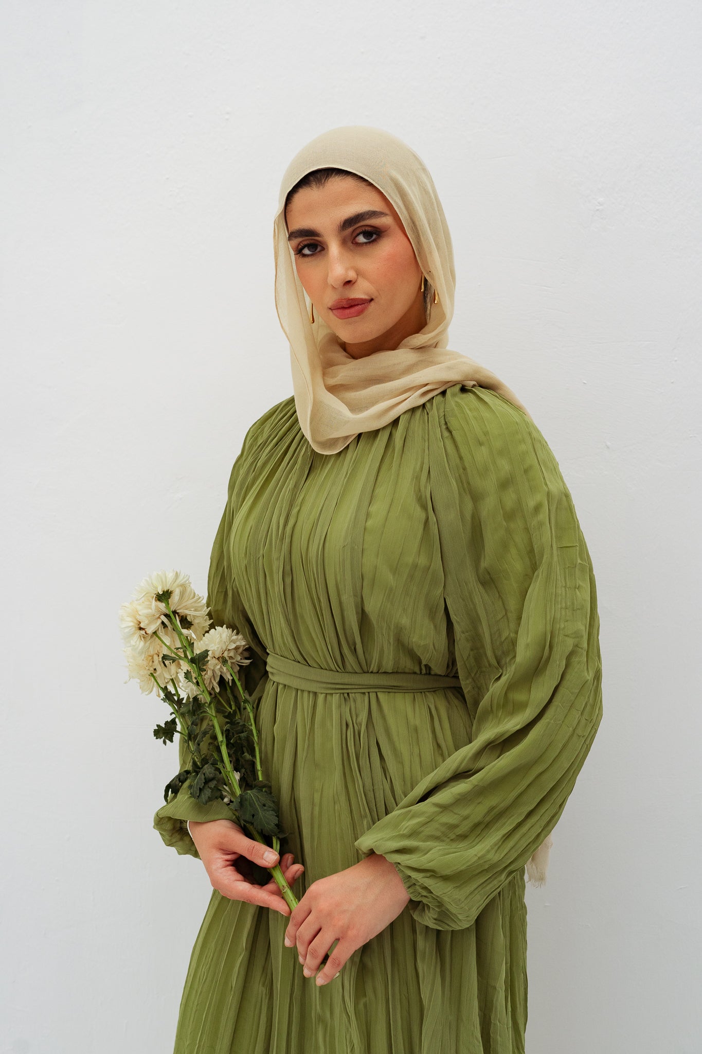 Nazly crushed dress in Mint