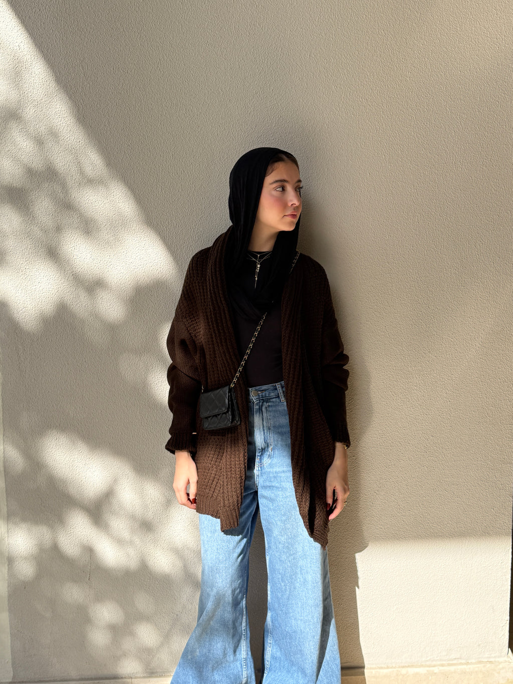 The Warm Hug Knit Cardigan in Brown