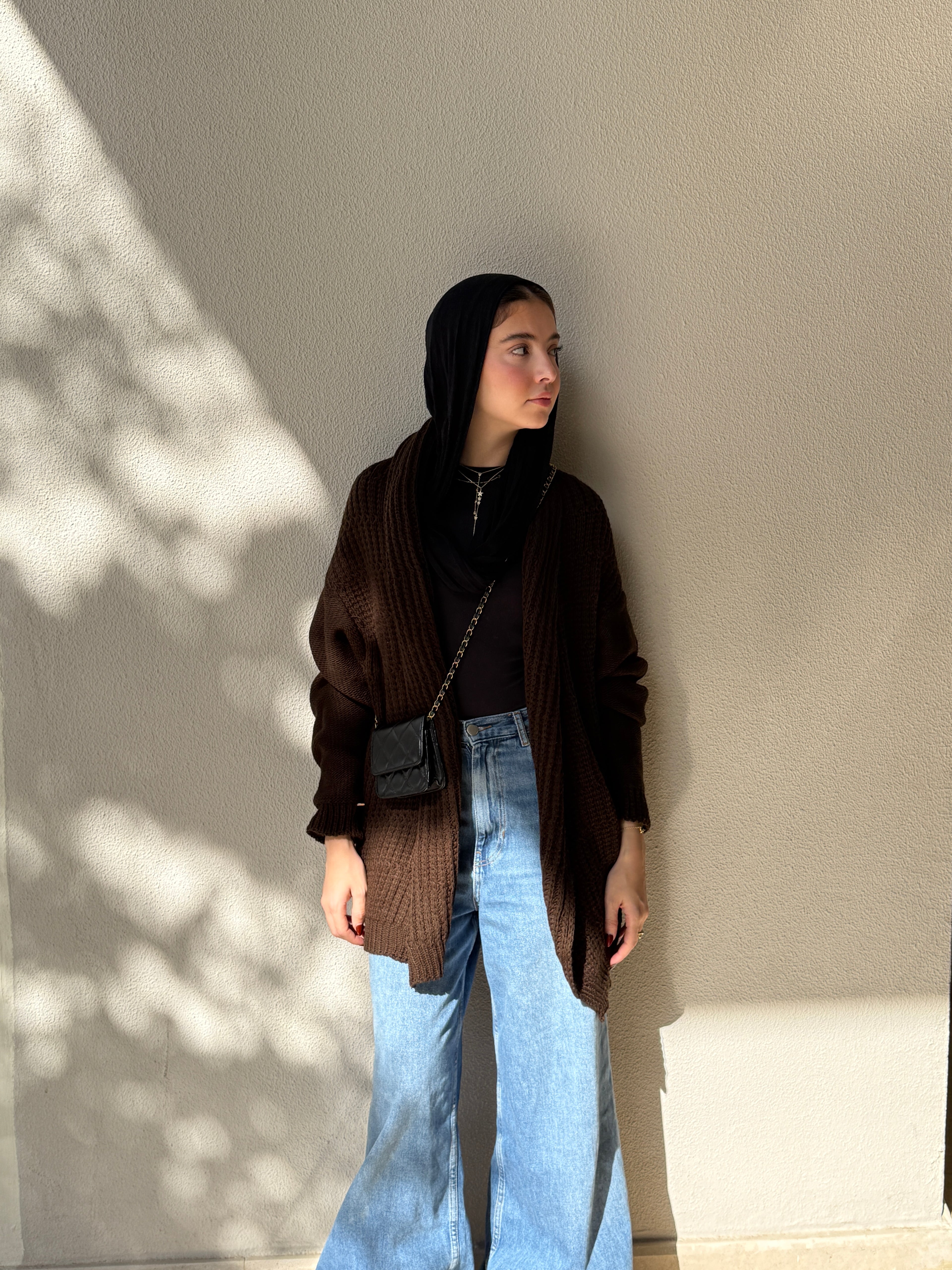 The Warm Hug Knit Cardigan in Brown