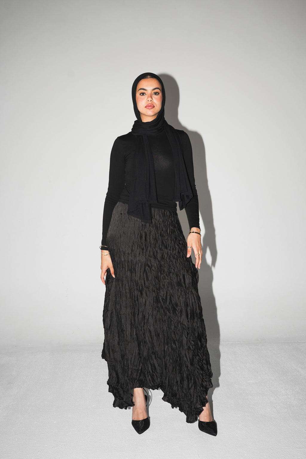 Anne Crushed skirt in Black