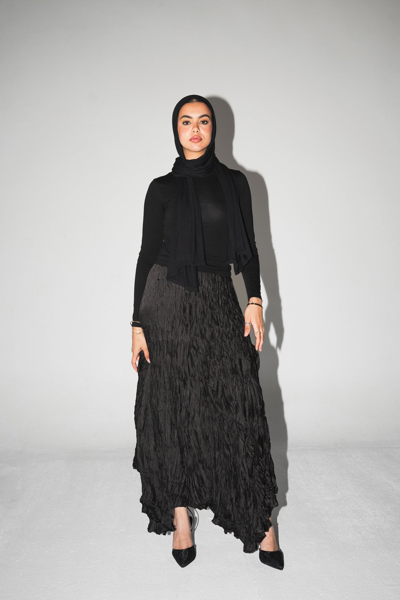 Anne Crushed skirt in Black
