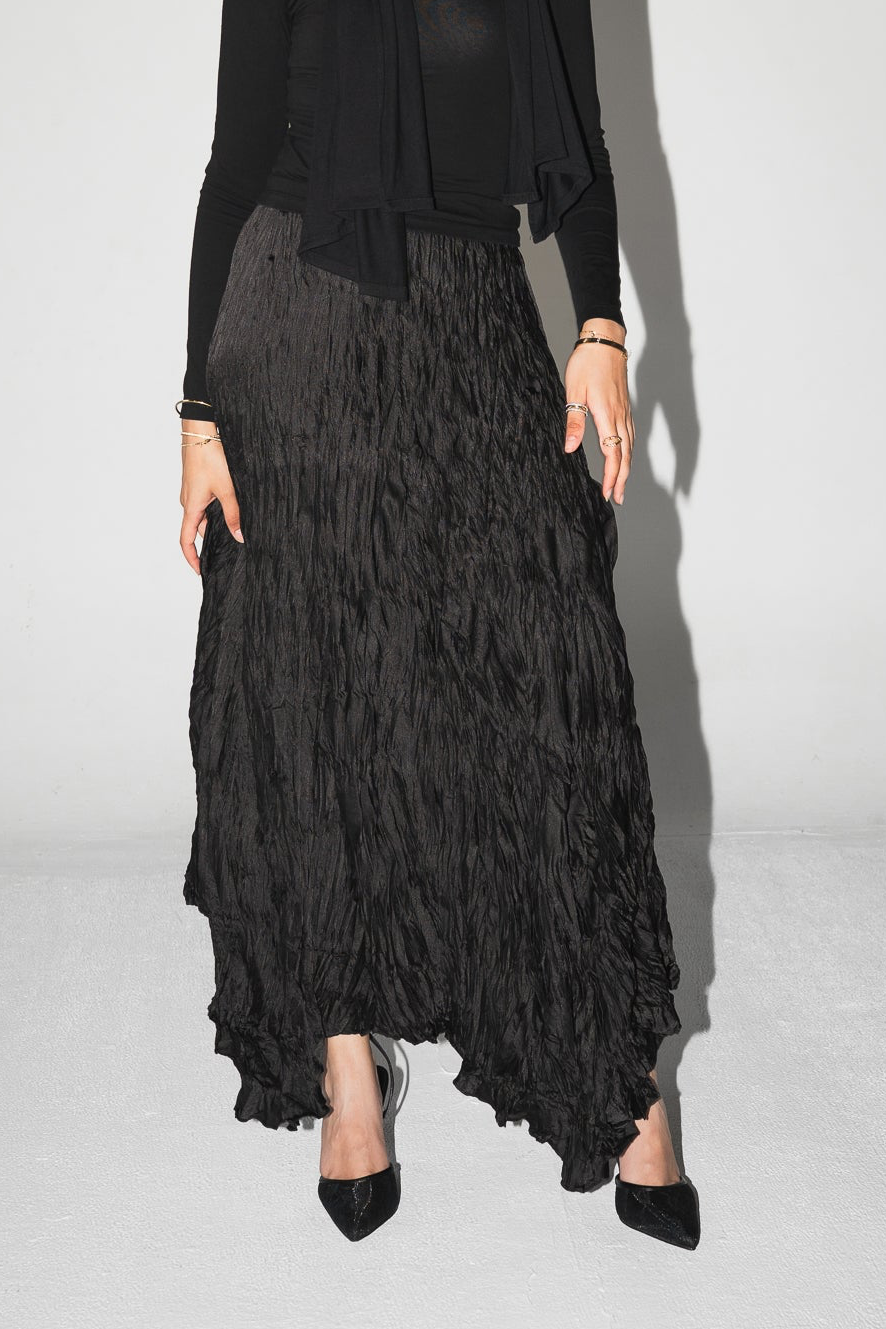 Anne Crushed skirt in Black