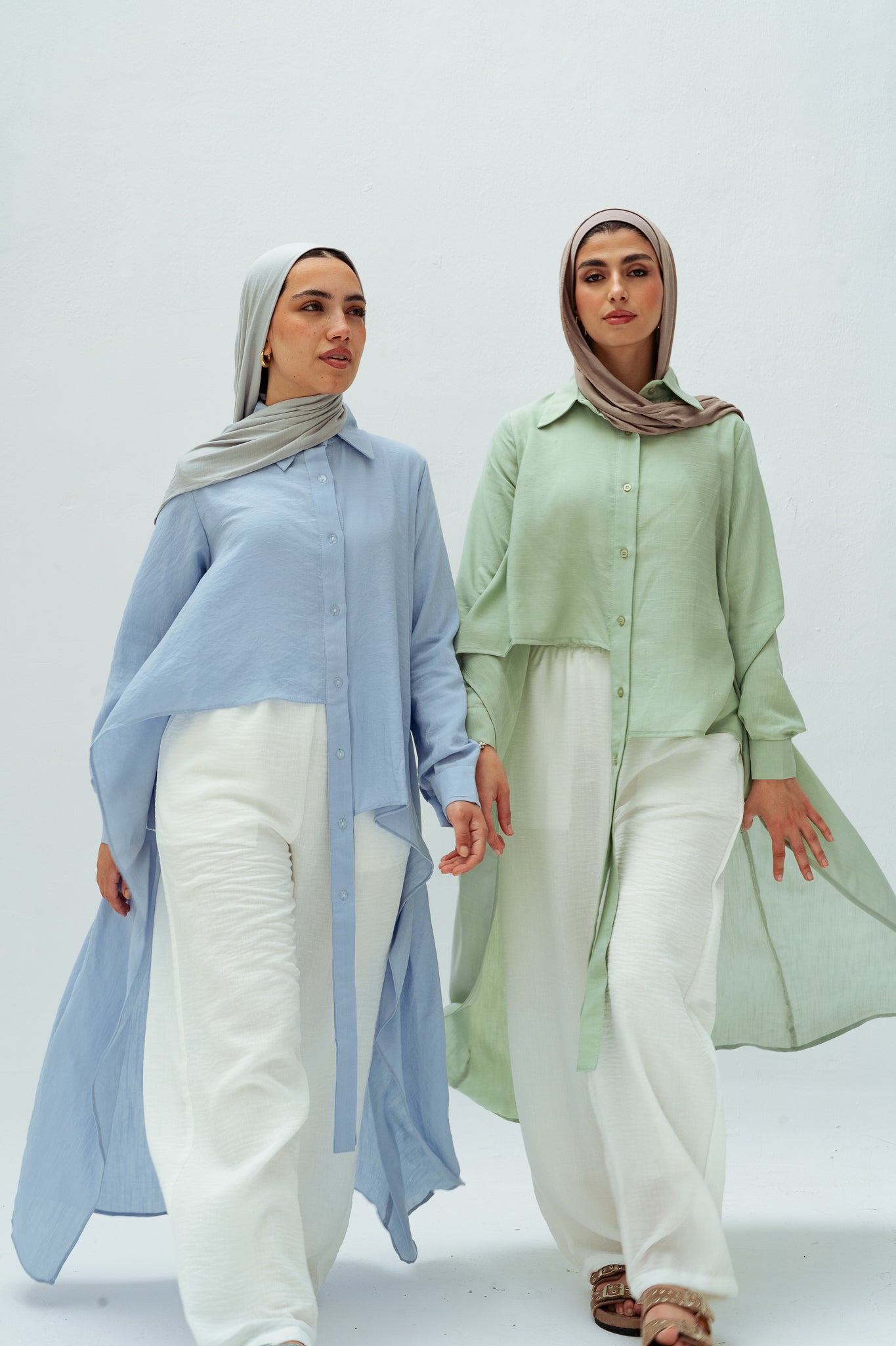 All Around Asymmetric Top in Baby blue