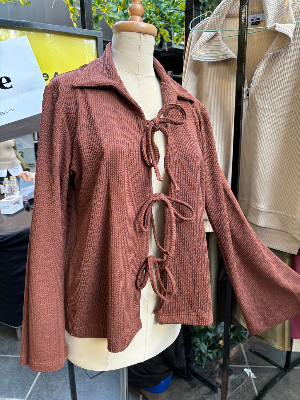 Tied to Go Top in Brick Brown