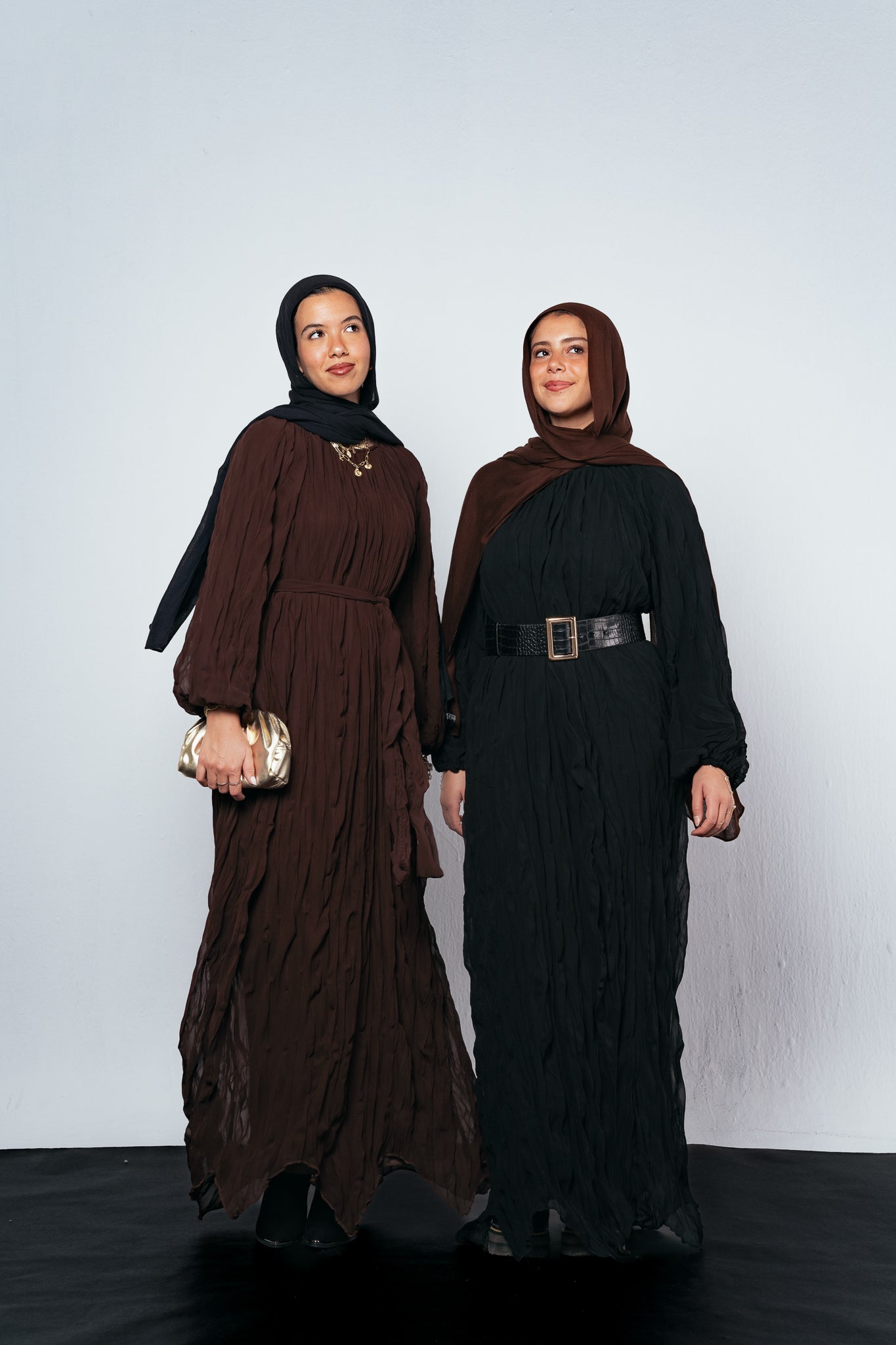 Nazly Crushed Dress in Black