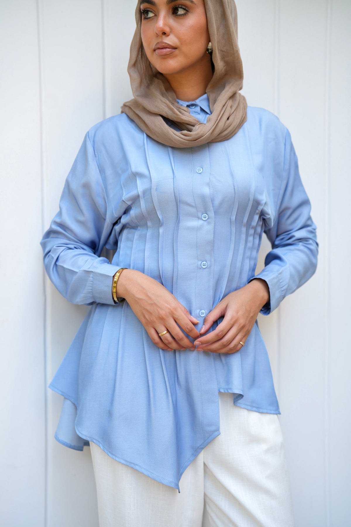 Dreamy Folds Shirt in Sky Blue