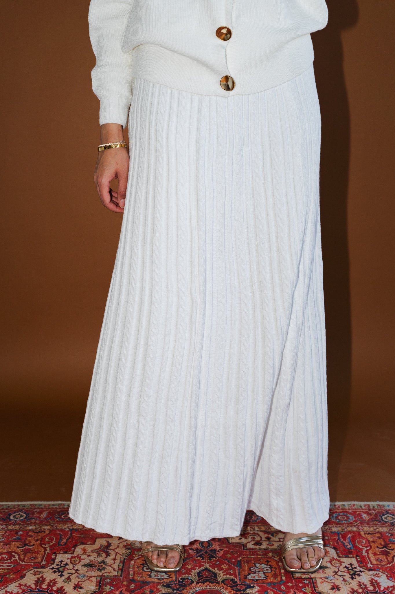 Soft Braids Skirt in White