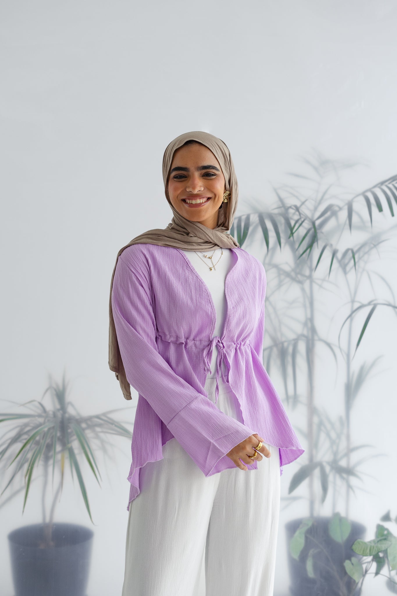 Long celine top in lilac