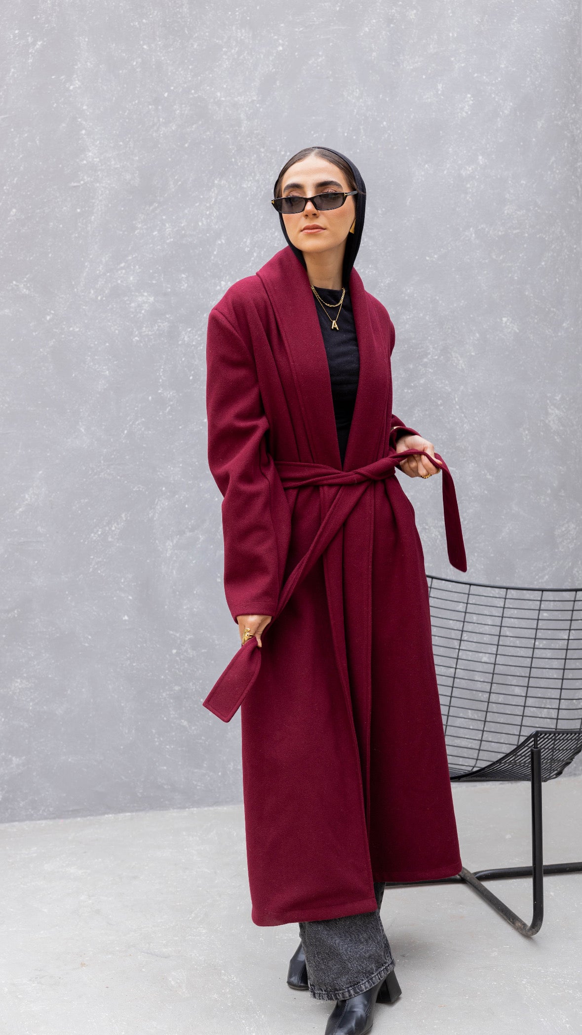 The Round Up Coat in Burgundy