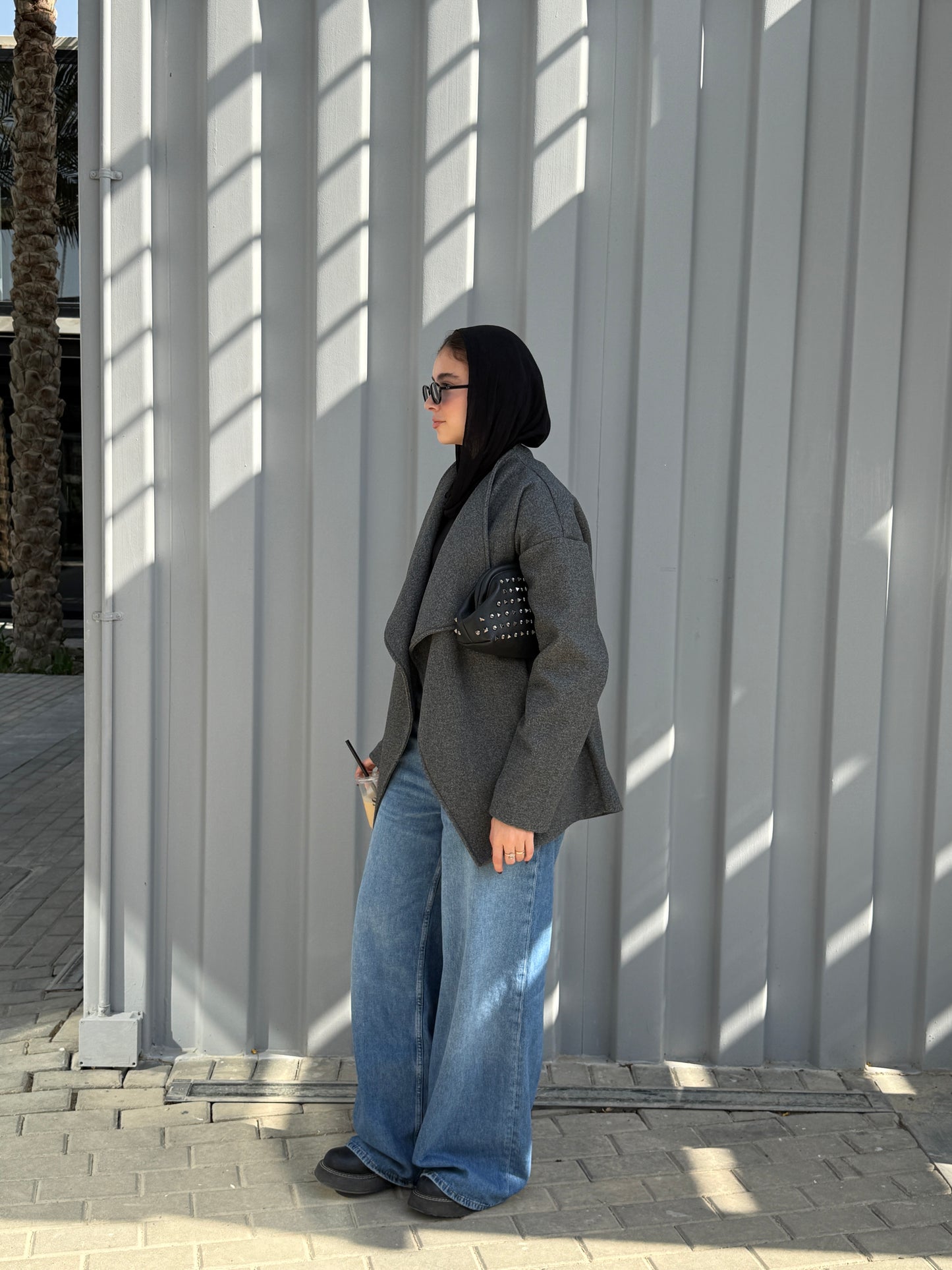 The Wrap Grace Coat in Dark grey