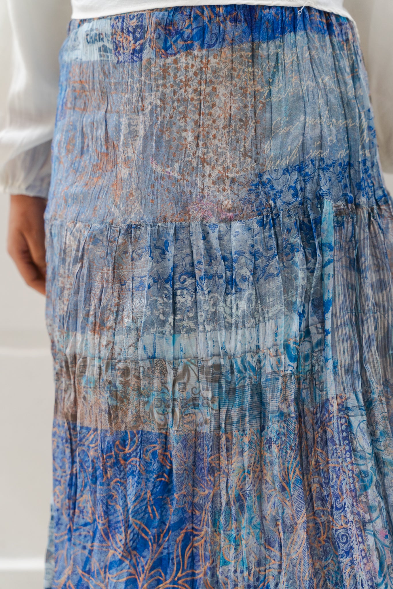 Ocean Waves Crushed Skirt