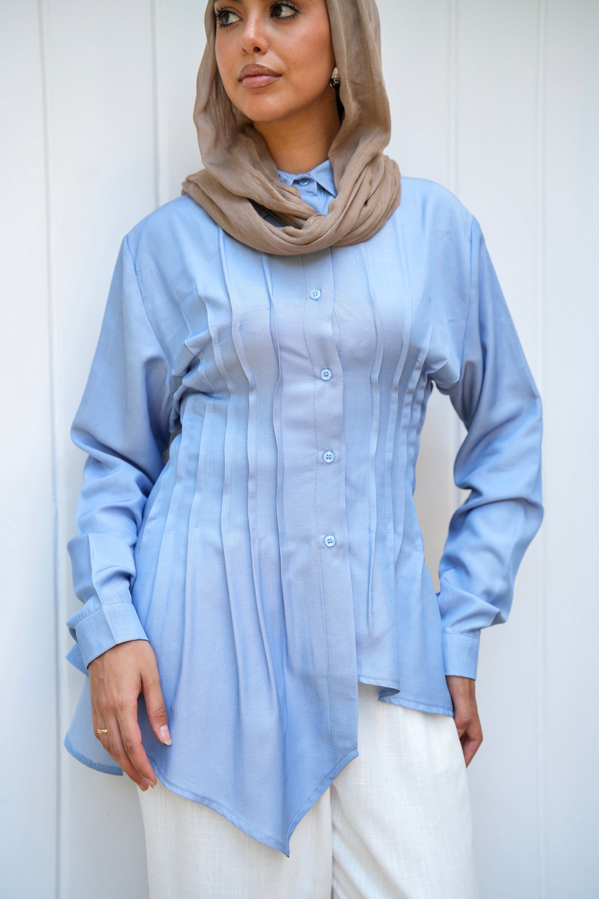 Dreamy Folds Shirt in Sky Blue