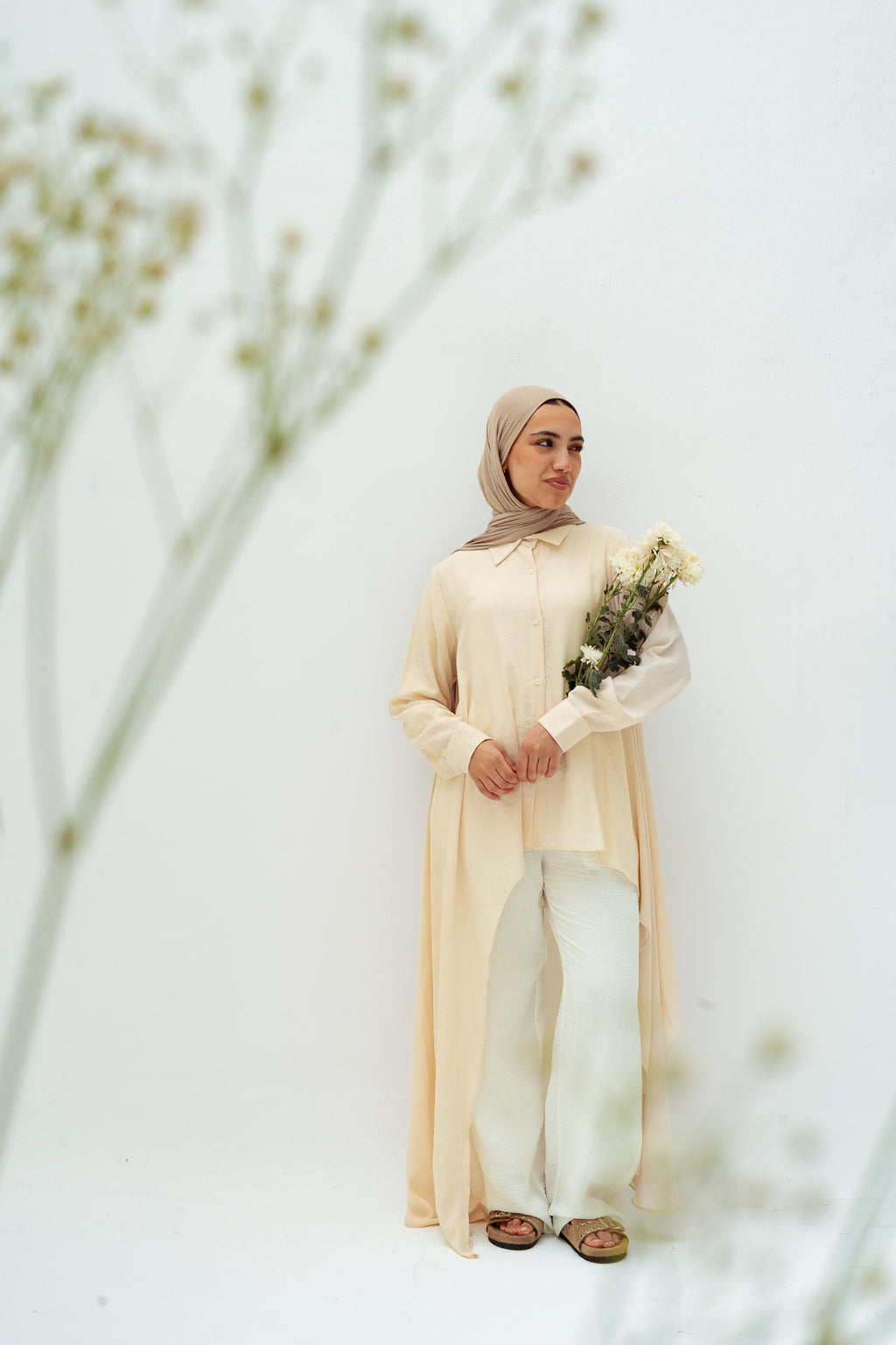 Draped Asymmetrical Top in Cream