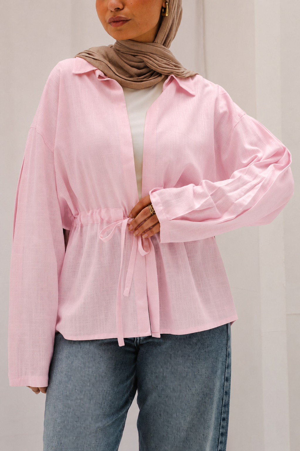 Slay You Girl Linen Top in Rose