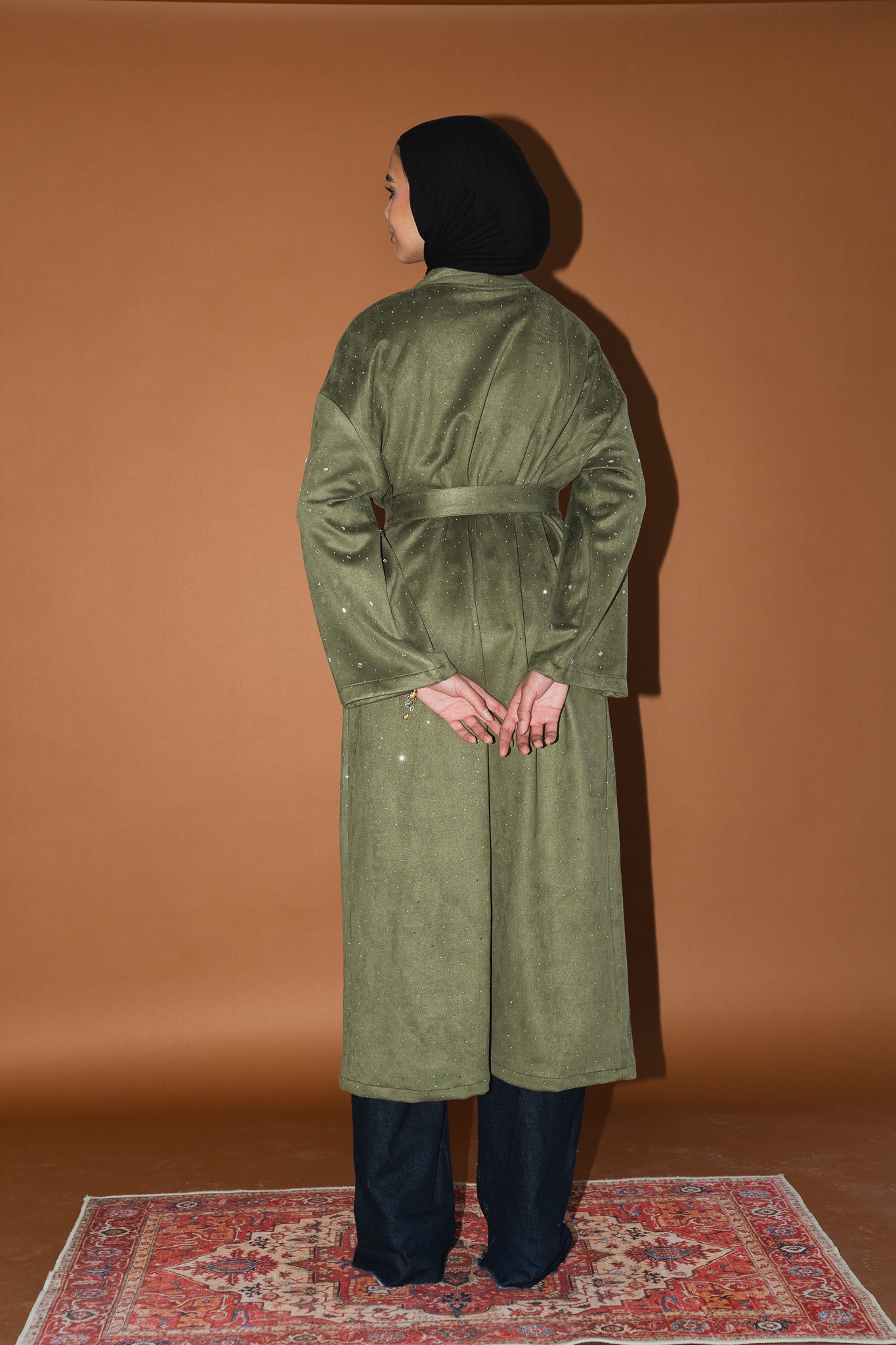 Milky way Stone Cardigan in Olive