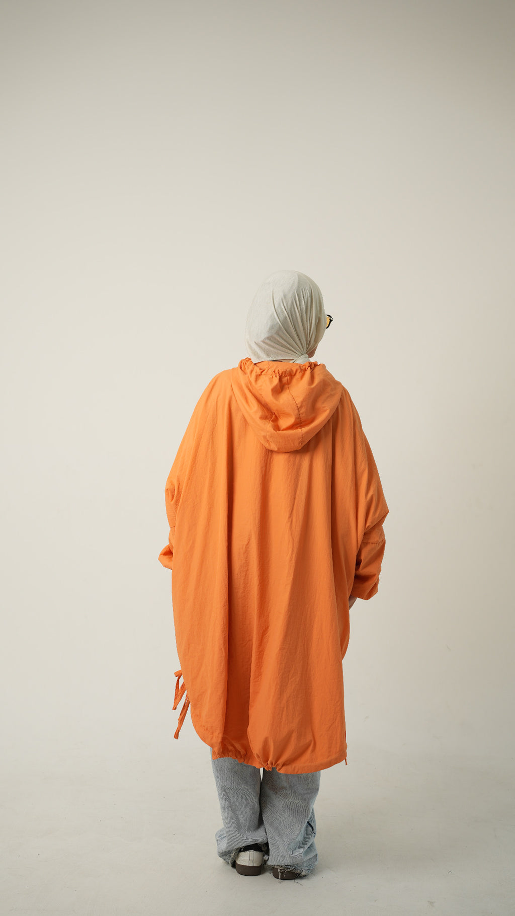 Hooded Waterproof jacket in pumpkin