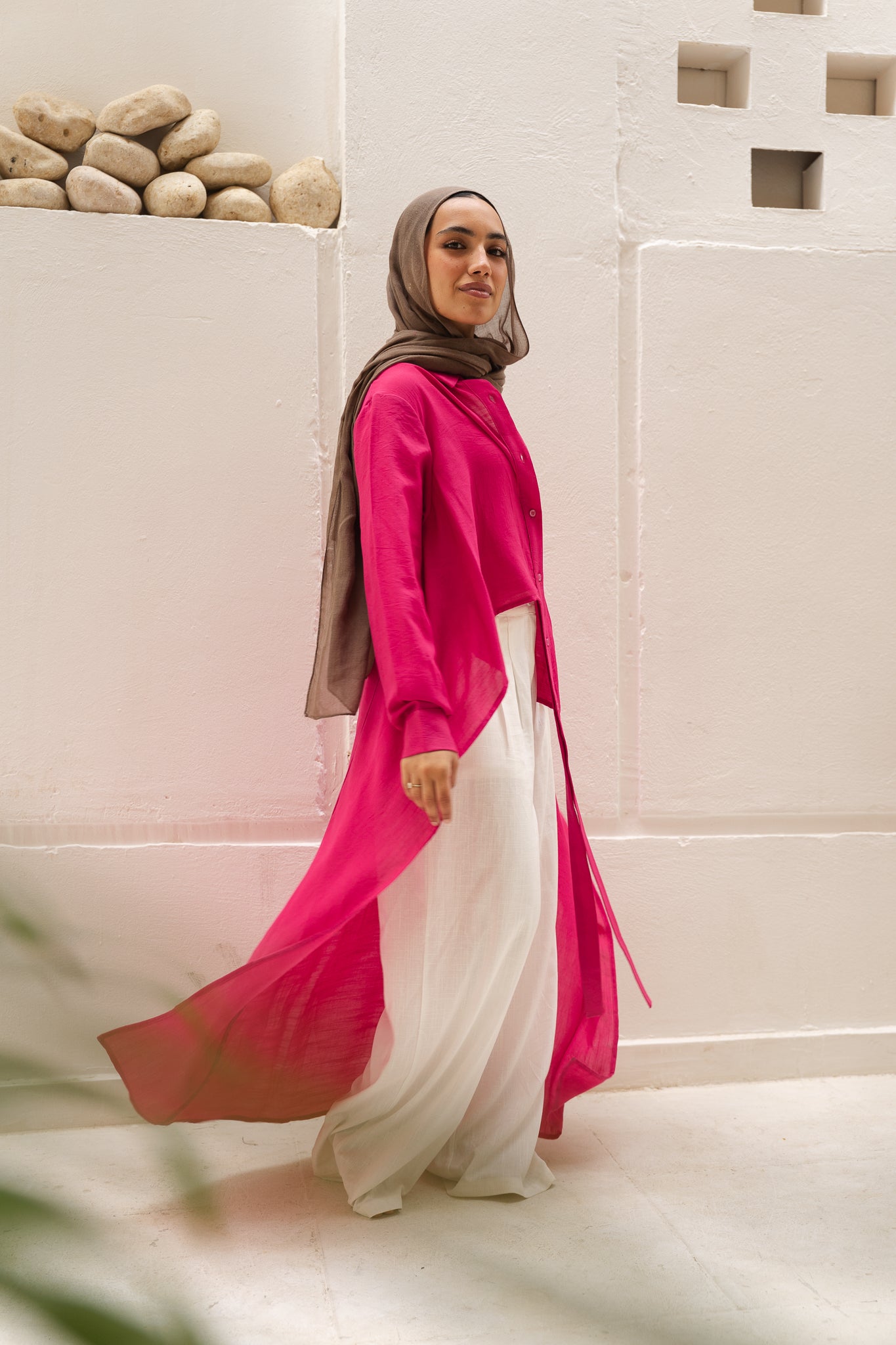 All Around Asymmetric Top in Hot Pink