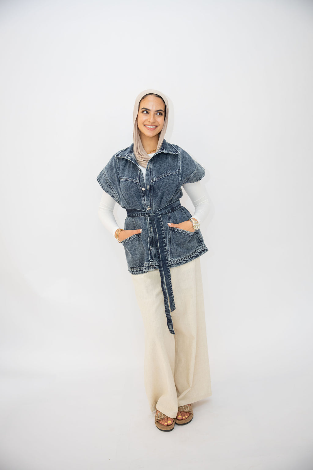 Denim Vest in Dark blue