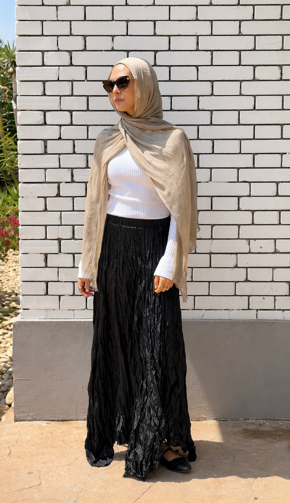 Anne Crushed skirt in Black
