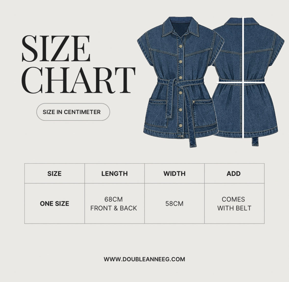 STUDDED Denim Vest in Dark blue