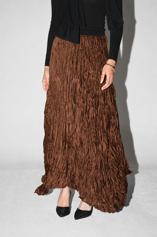 Anne Crushed skirt in Brown