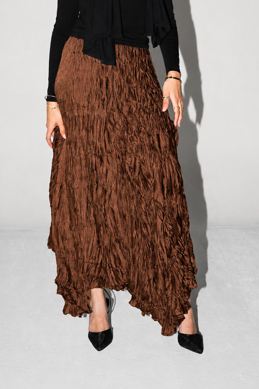 Anne Crushed skirt in Brown