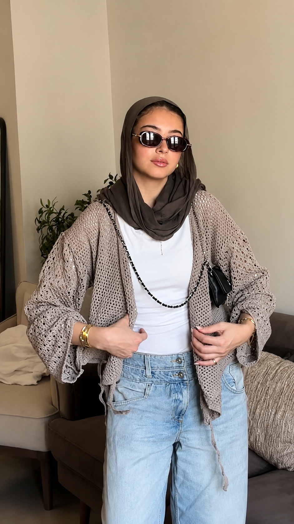 Seashell Wrap Top in Cafe