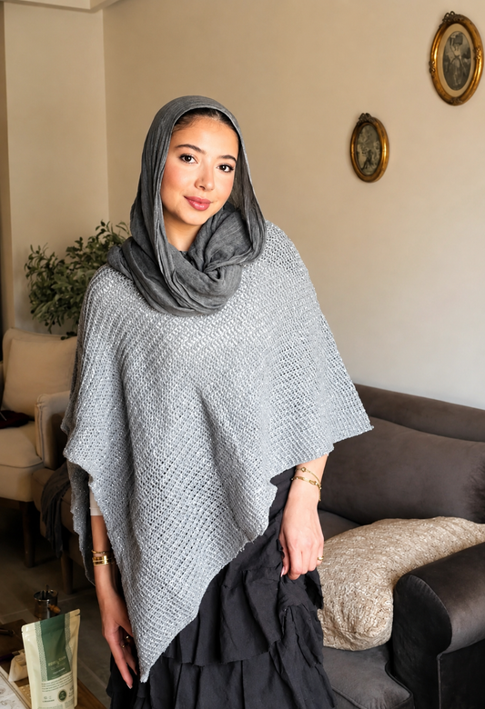 Lumira Cape Top in Shimmer Grey