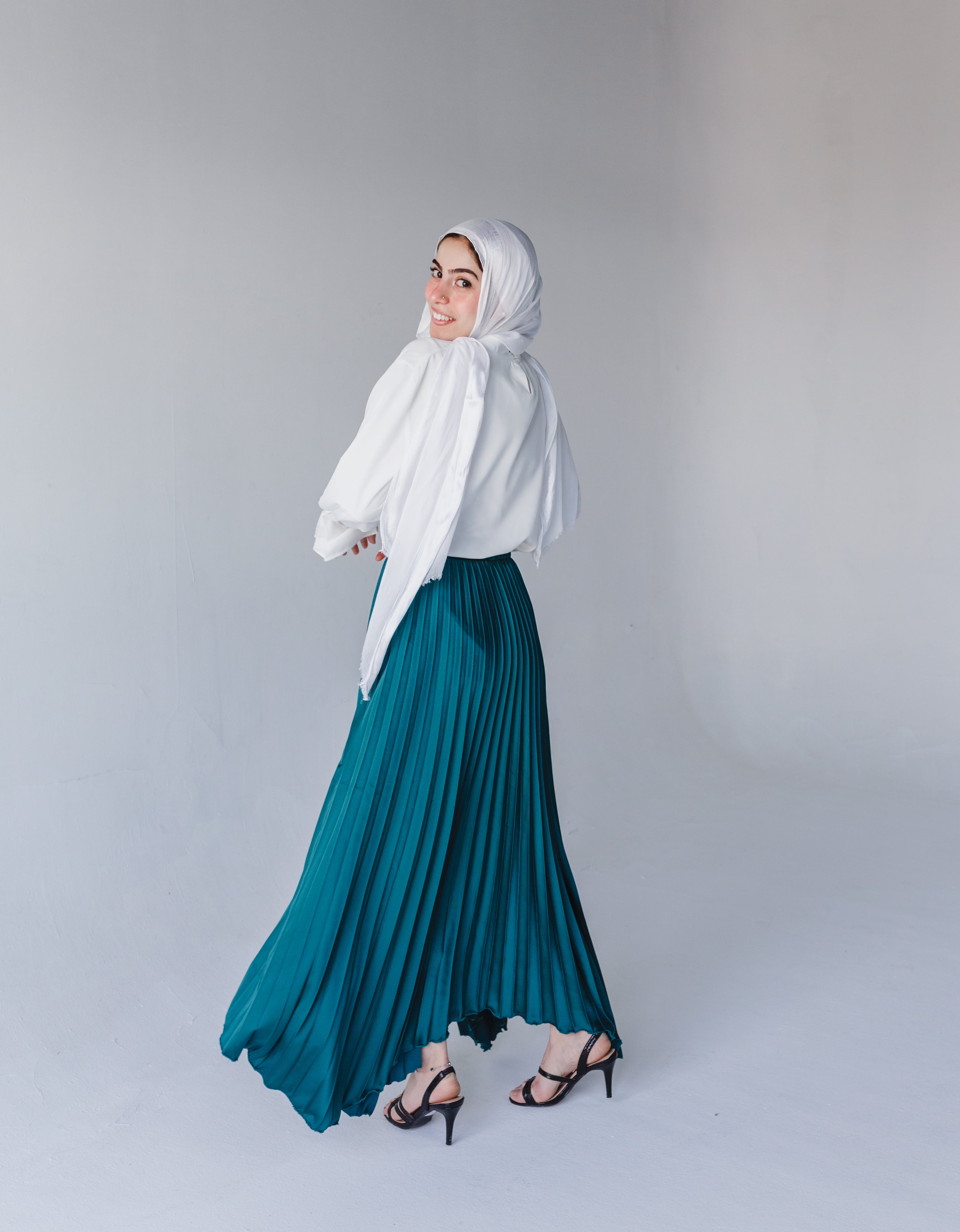 Ash Asymmetrical Skirt in Teal