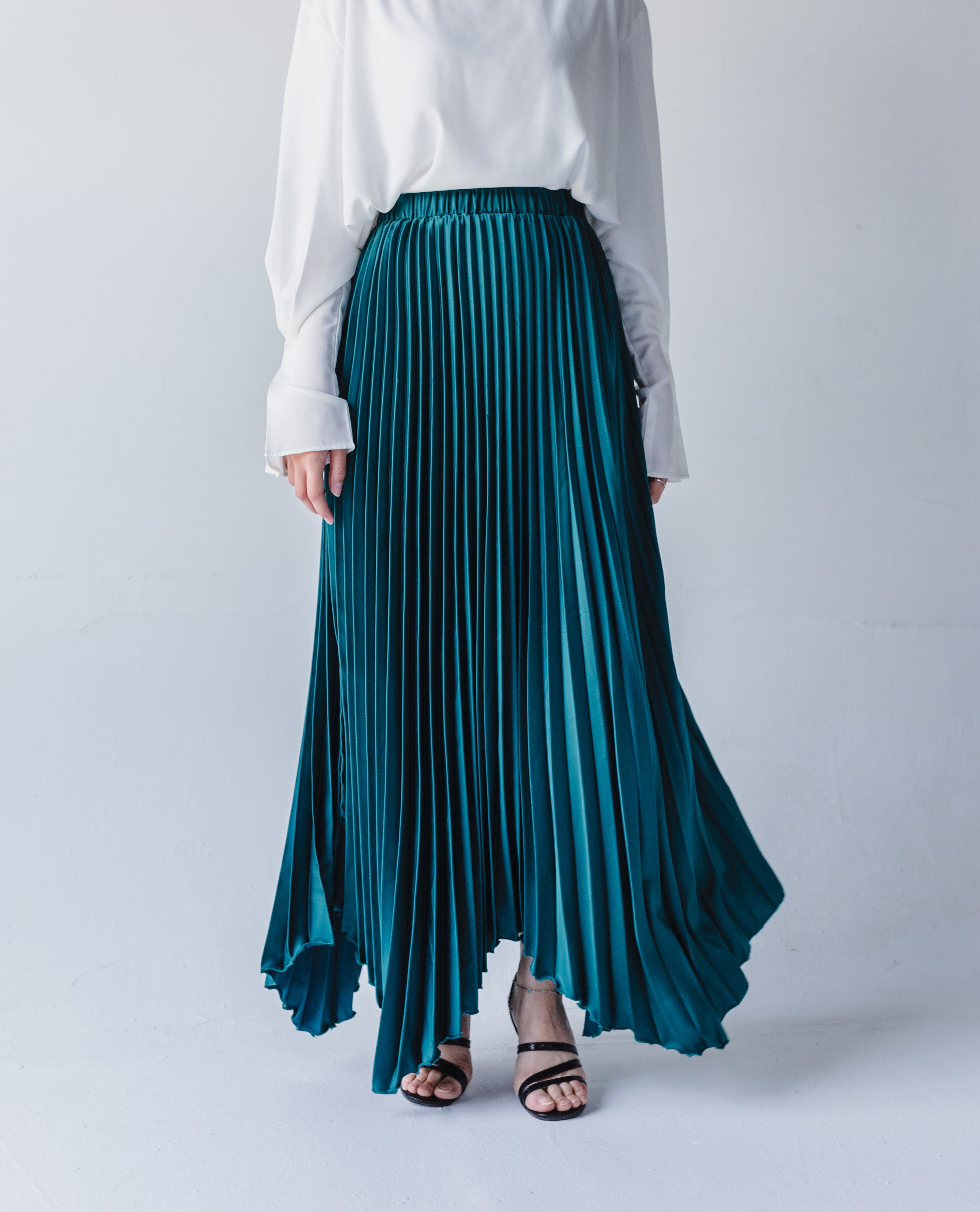 Ash Asymmetrical Skirt in Teal
