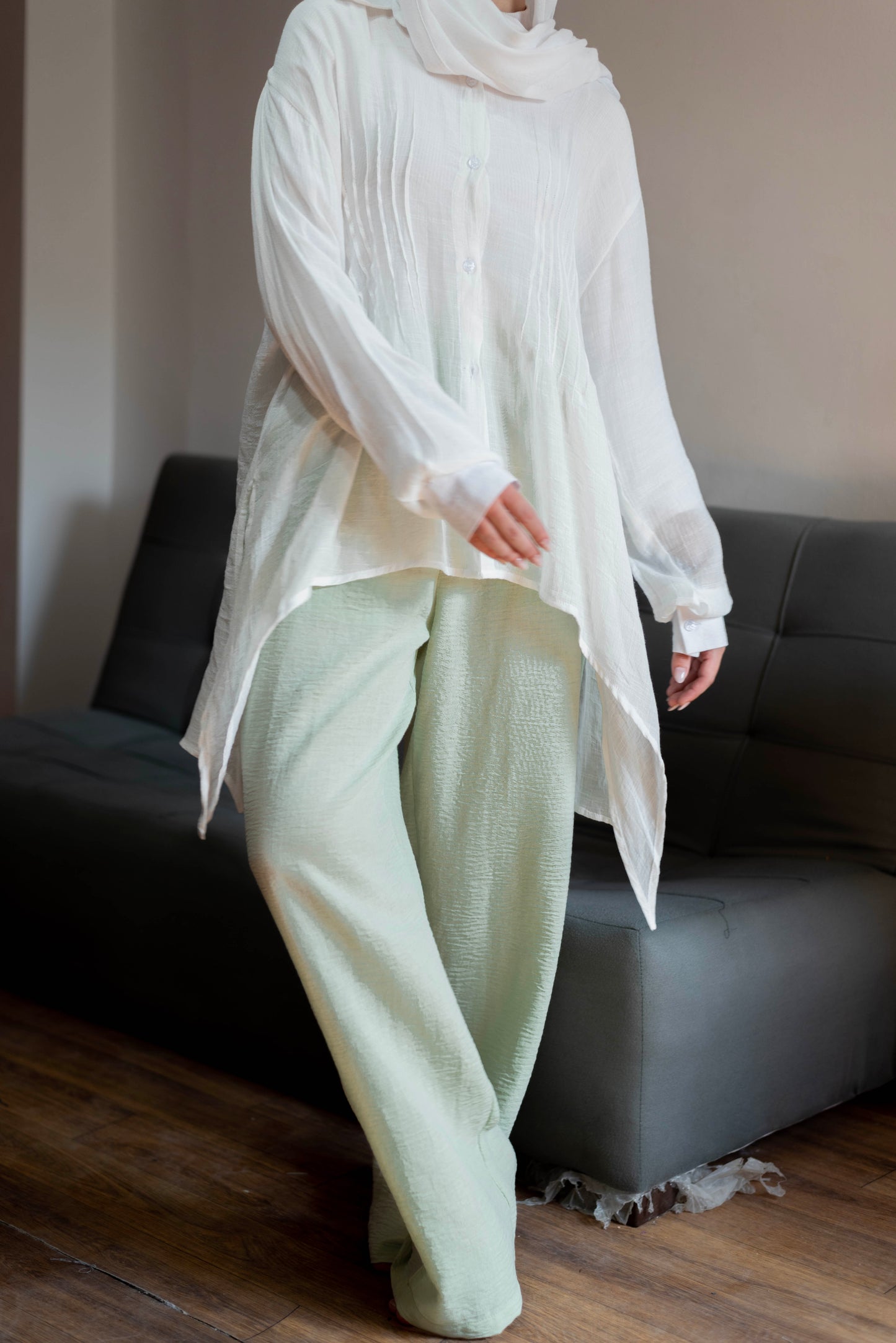 Linen pants in Mint