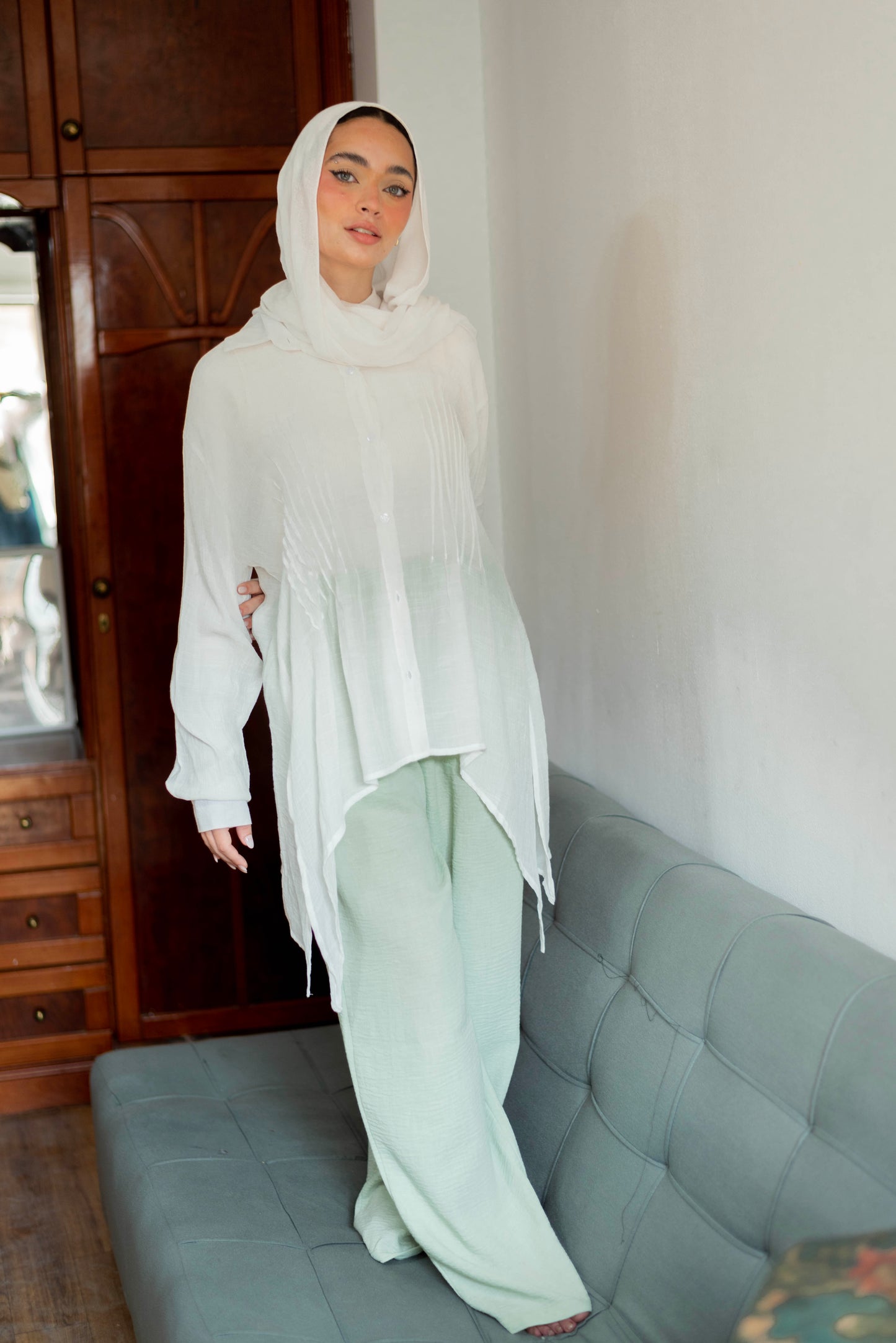 Linen pants in Mint