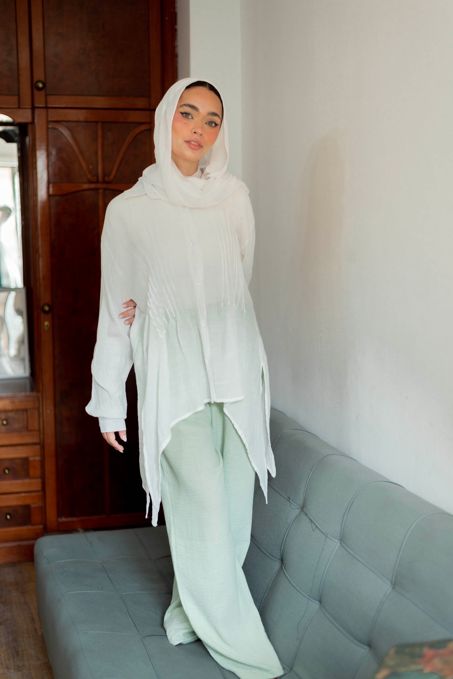 Linen pants in Mint