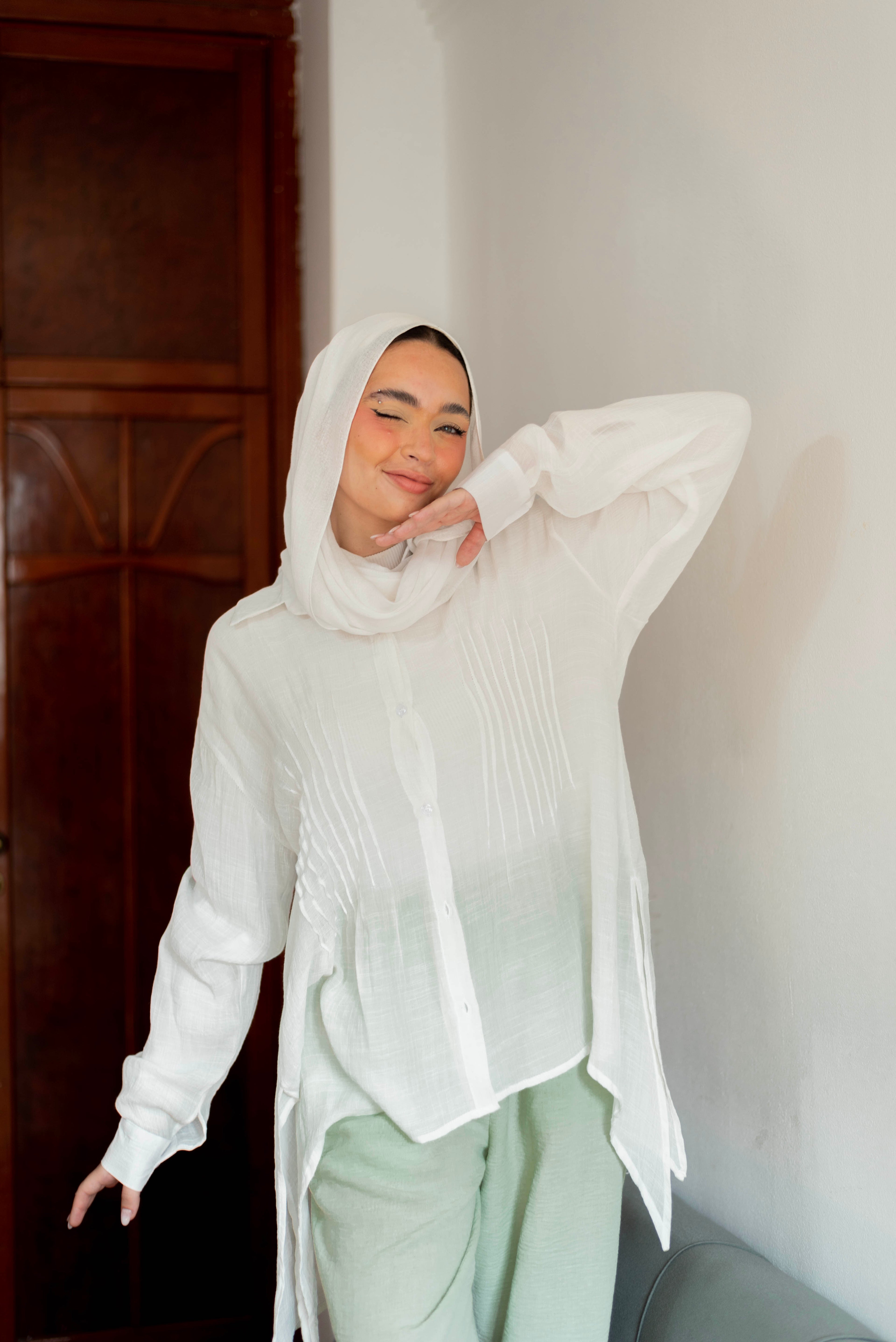 Linen pants in Mint