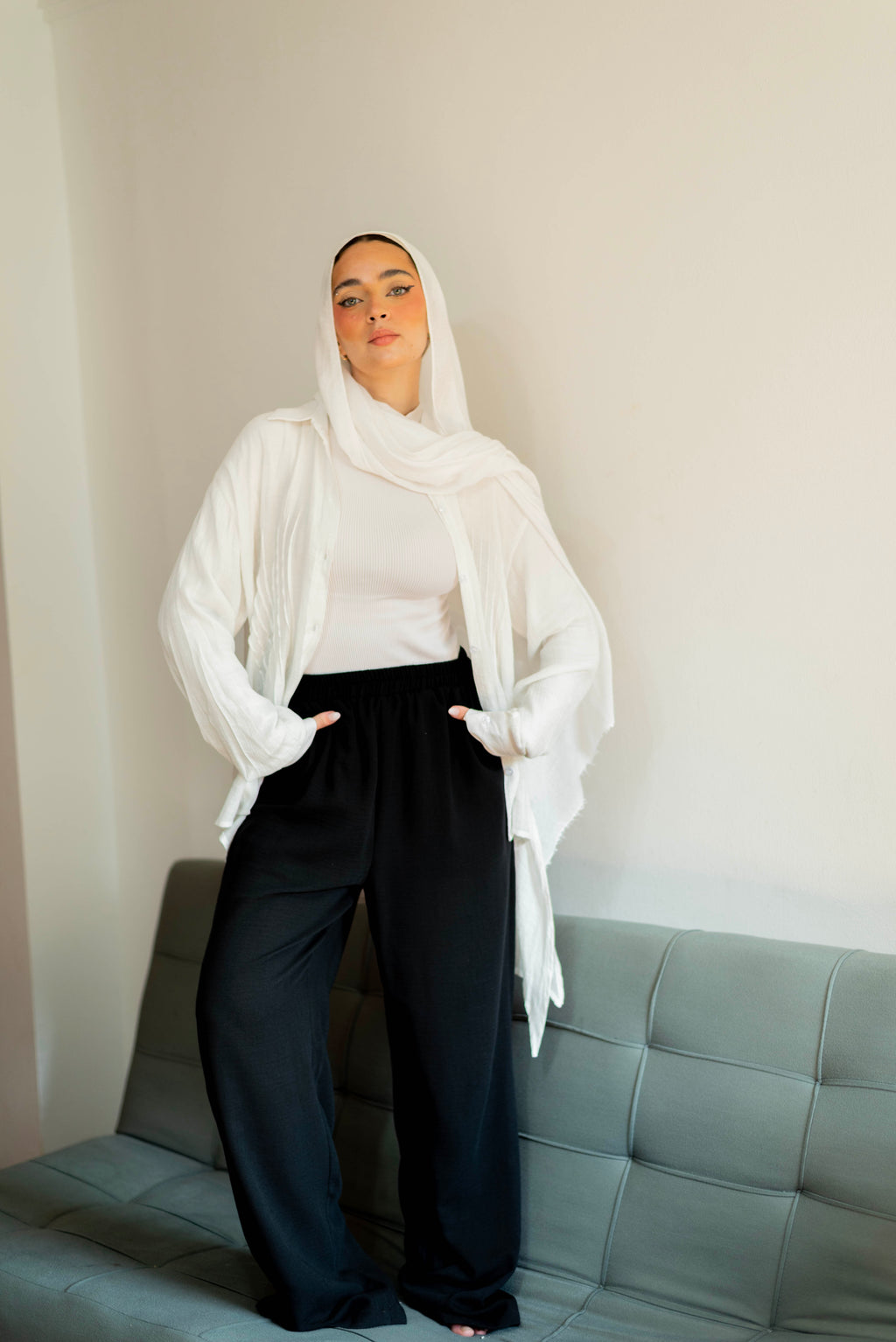 Linen pants in Black