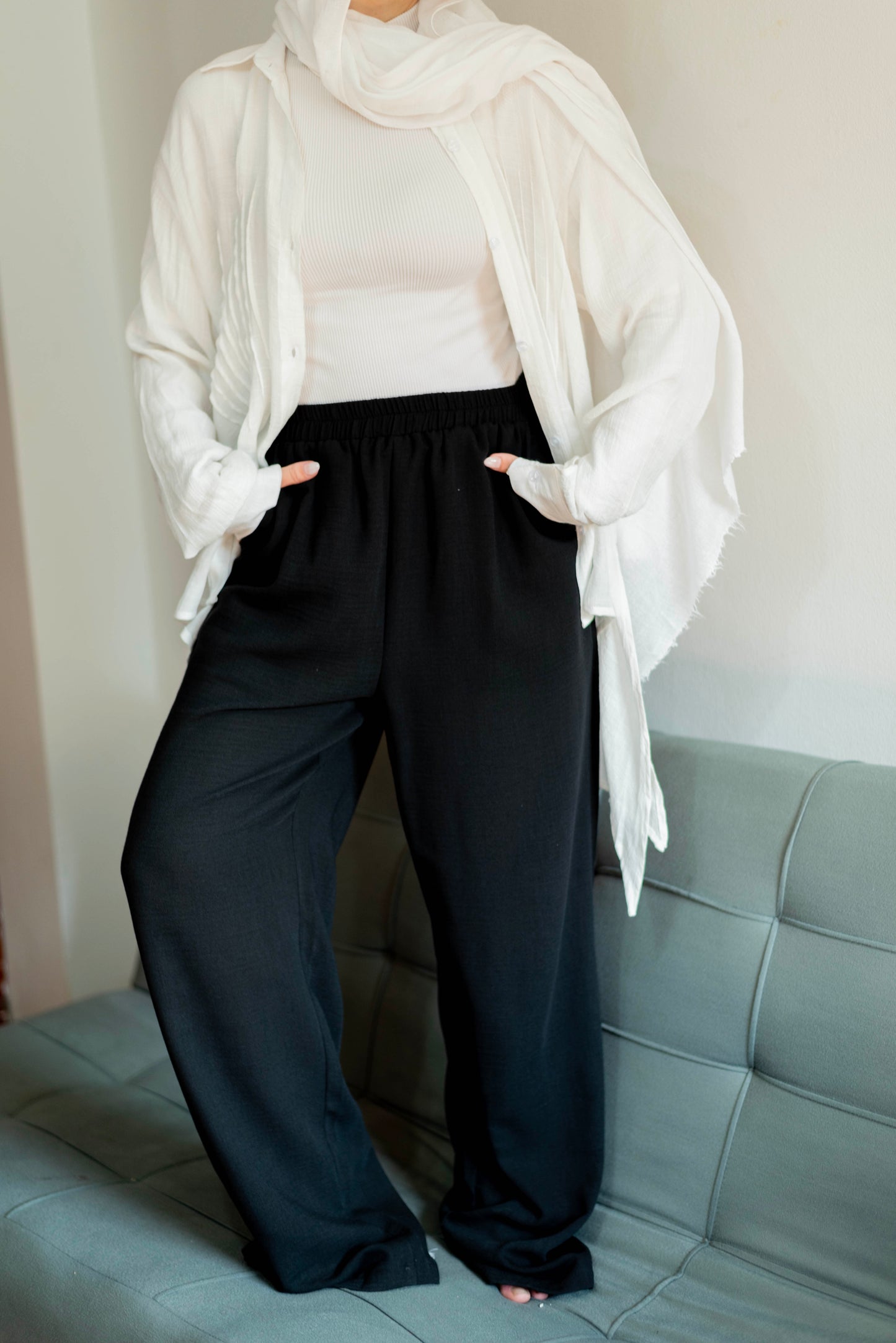 Linen pants in Black