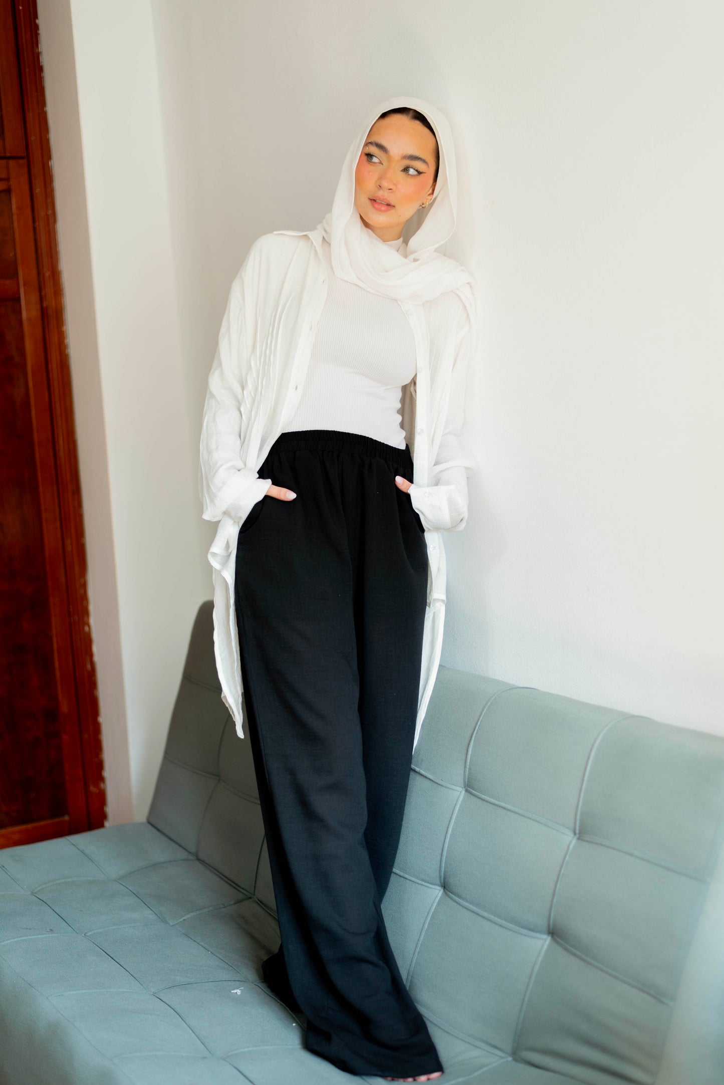 Linen pants in Black