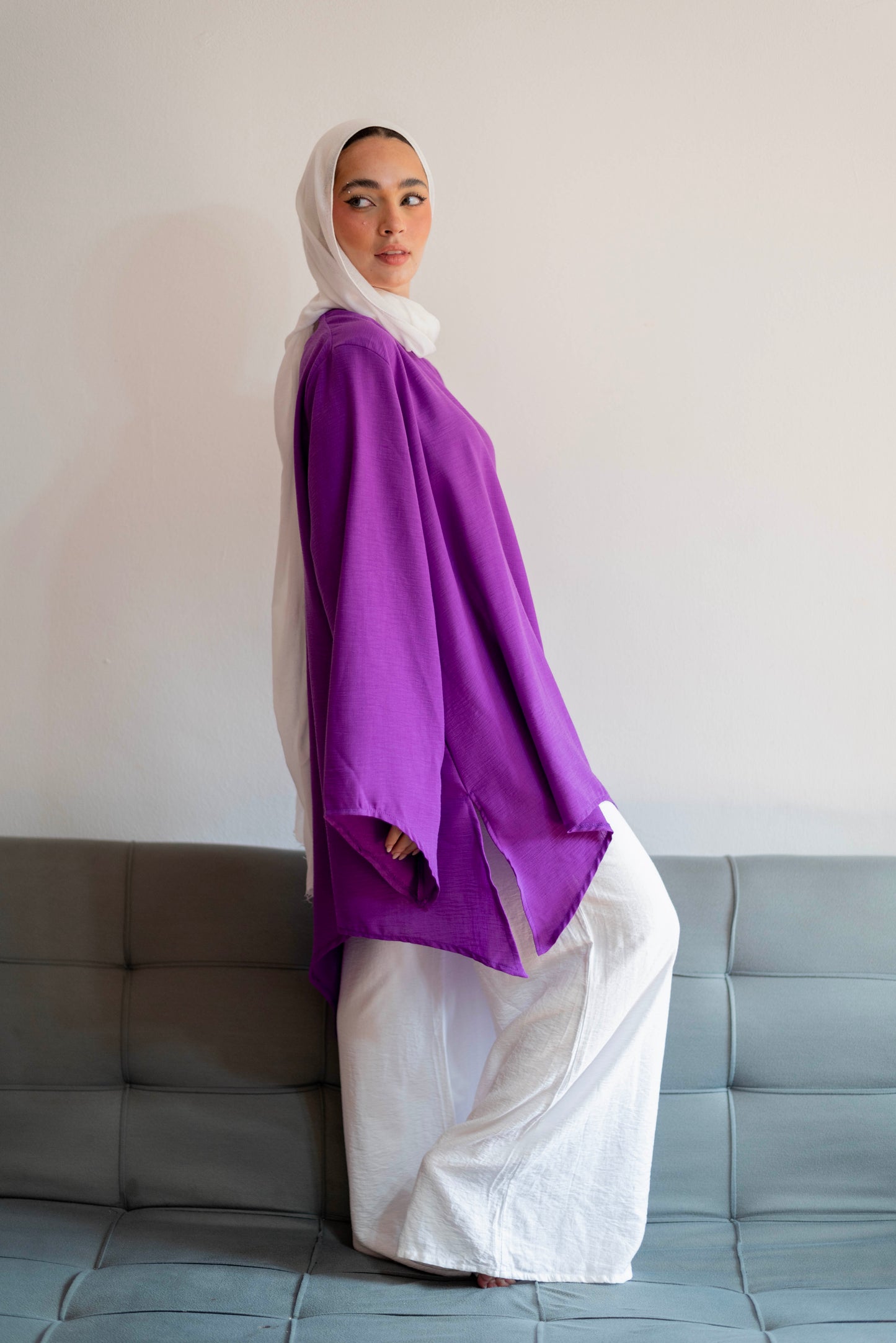 Ella asymmetric top in Purple