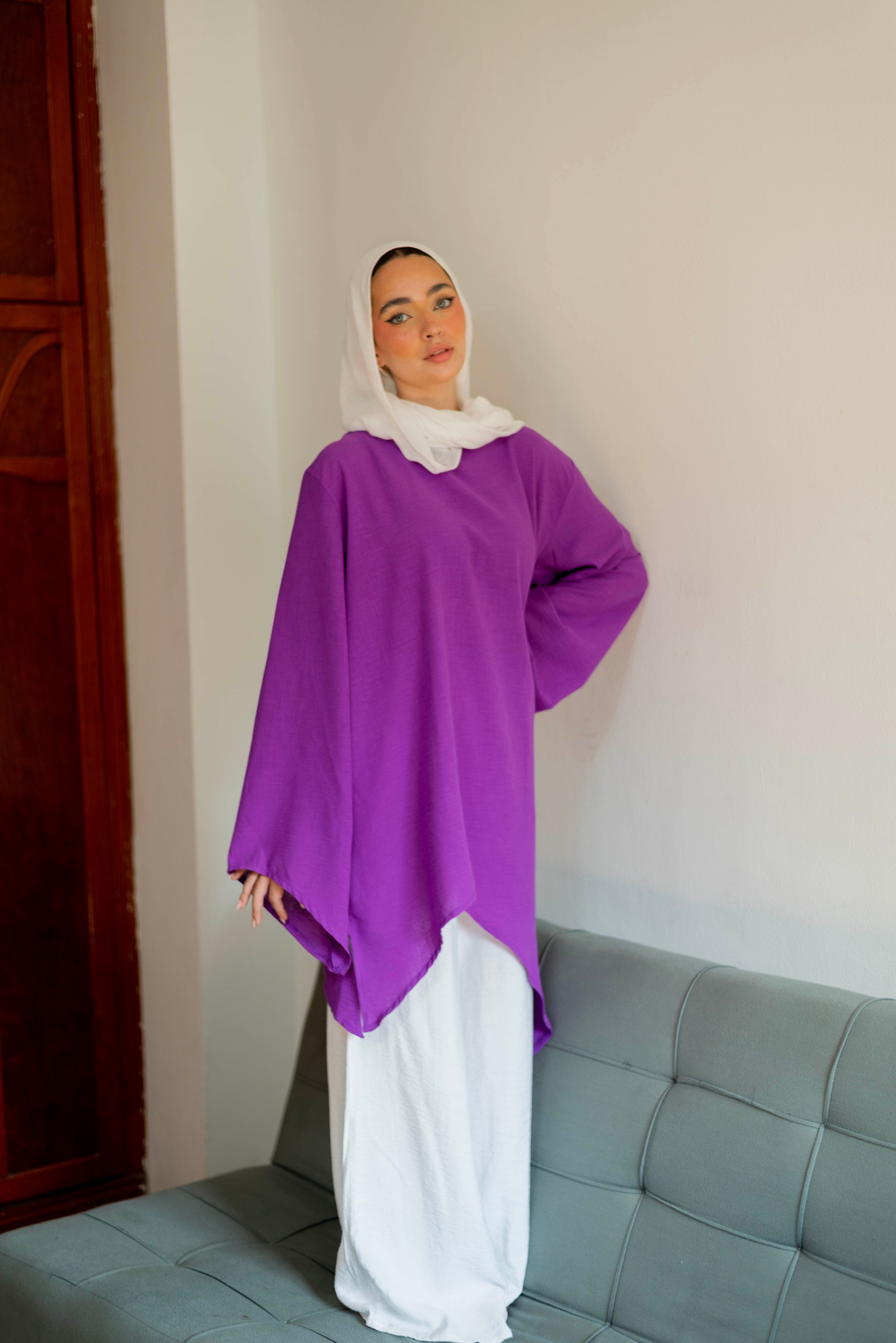 Ella asymmetric top in Purple