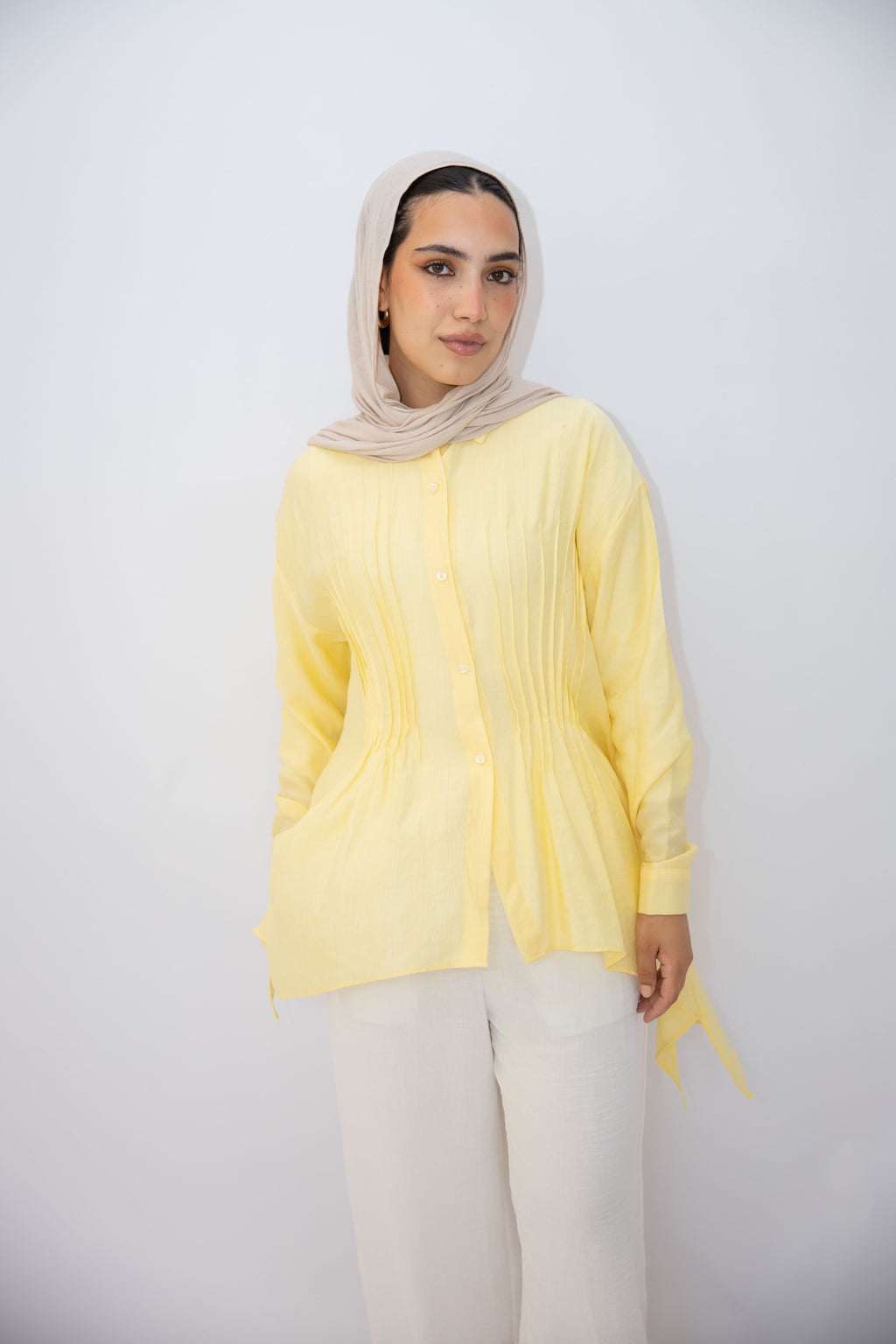 Pleat Lines top in Yellow