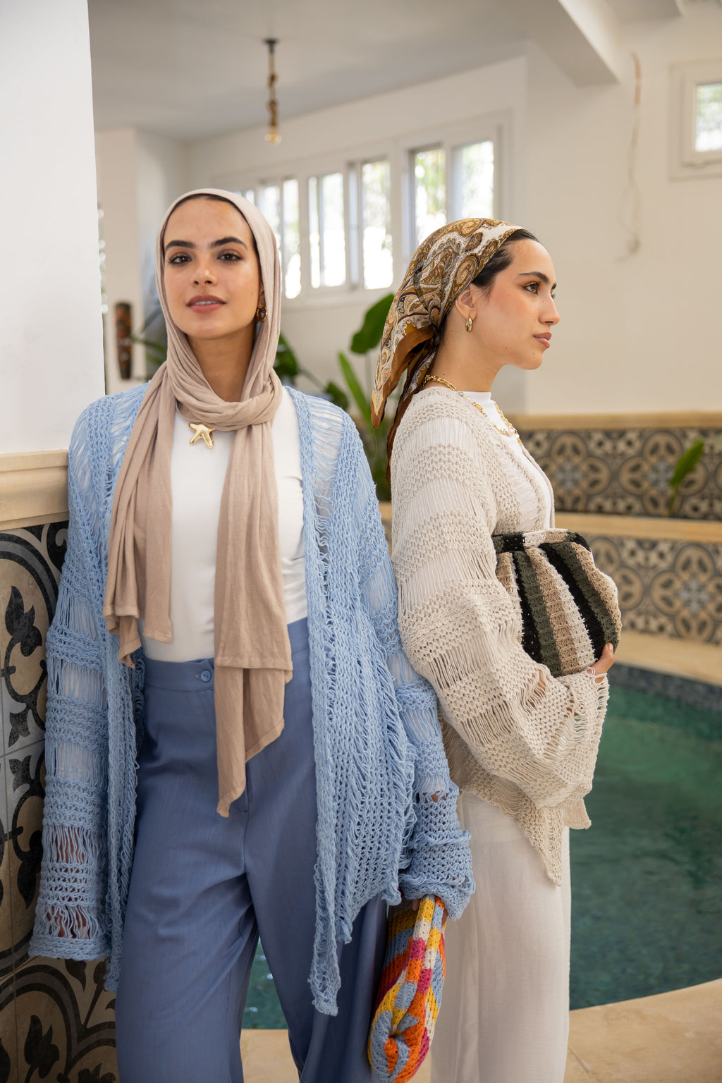 Coastal Crochet Cover-up in Baby Blue