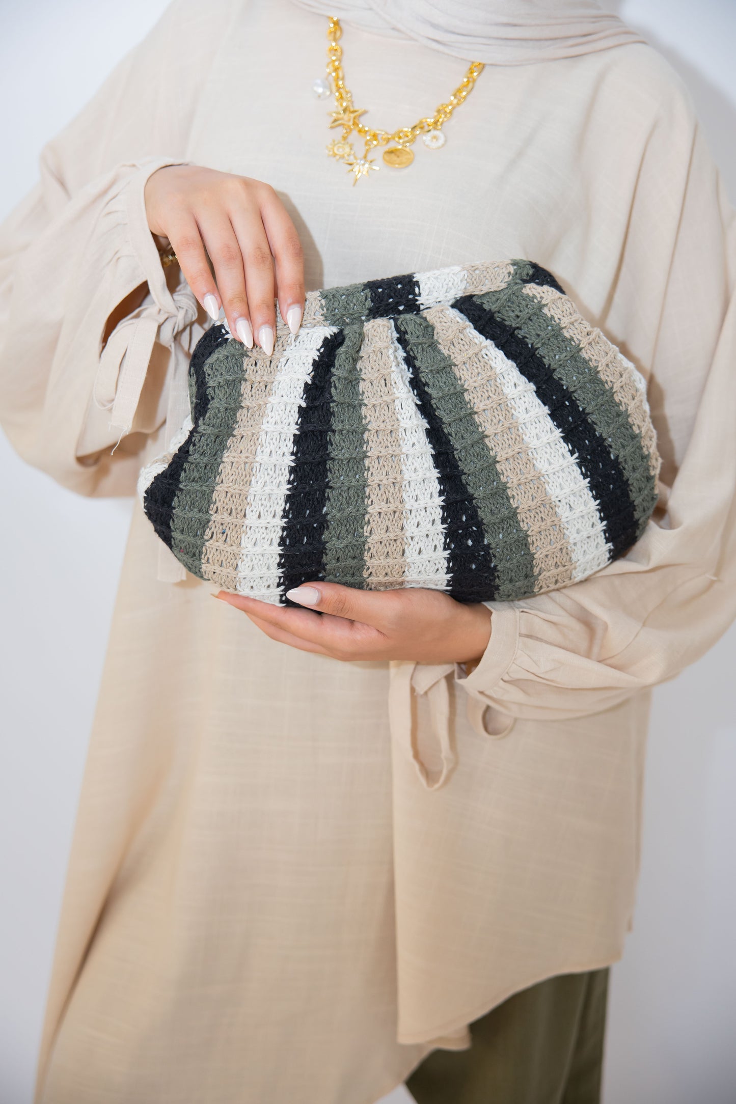 Neutral Woven Clutch