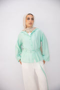 The Adjust belted shirt in Aqua