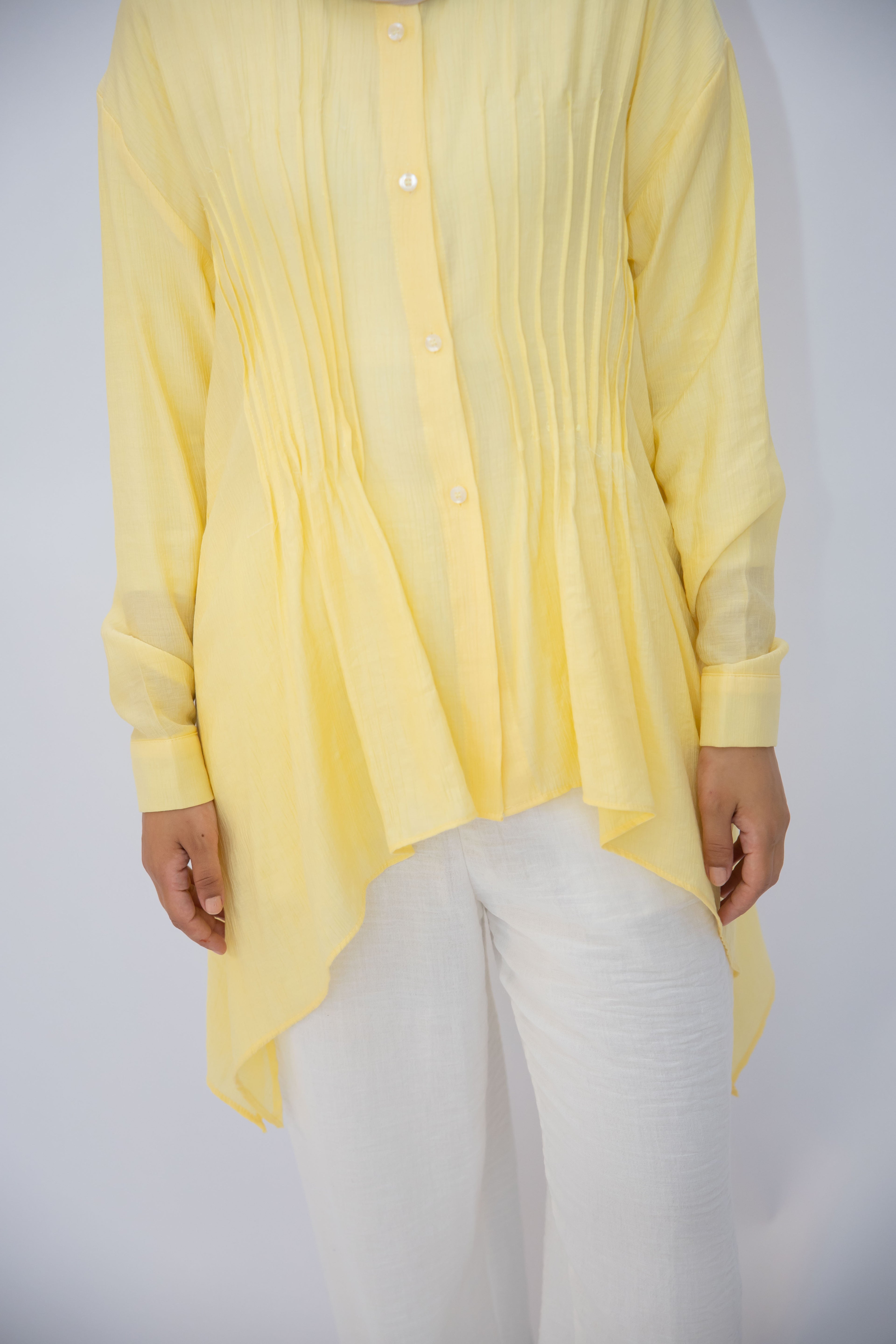 Pleat Lines top in Yellow